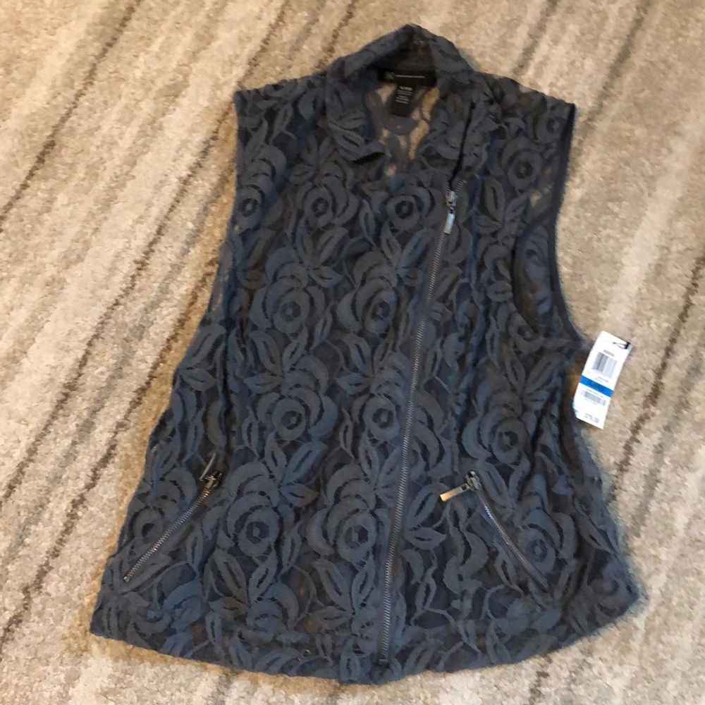 Gray lace vest